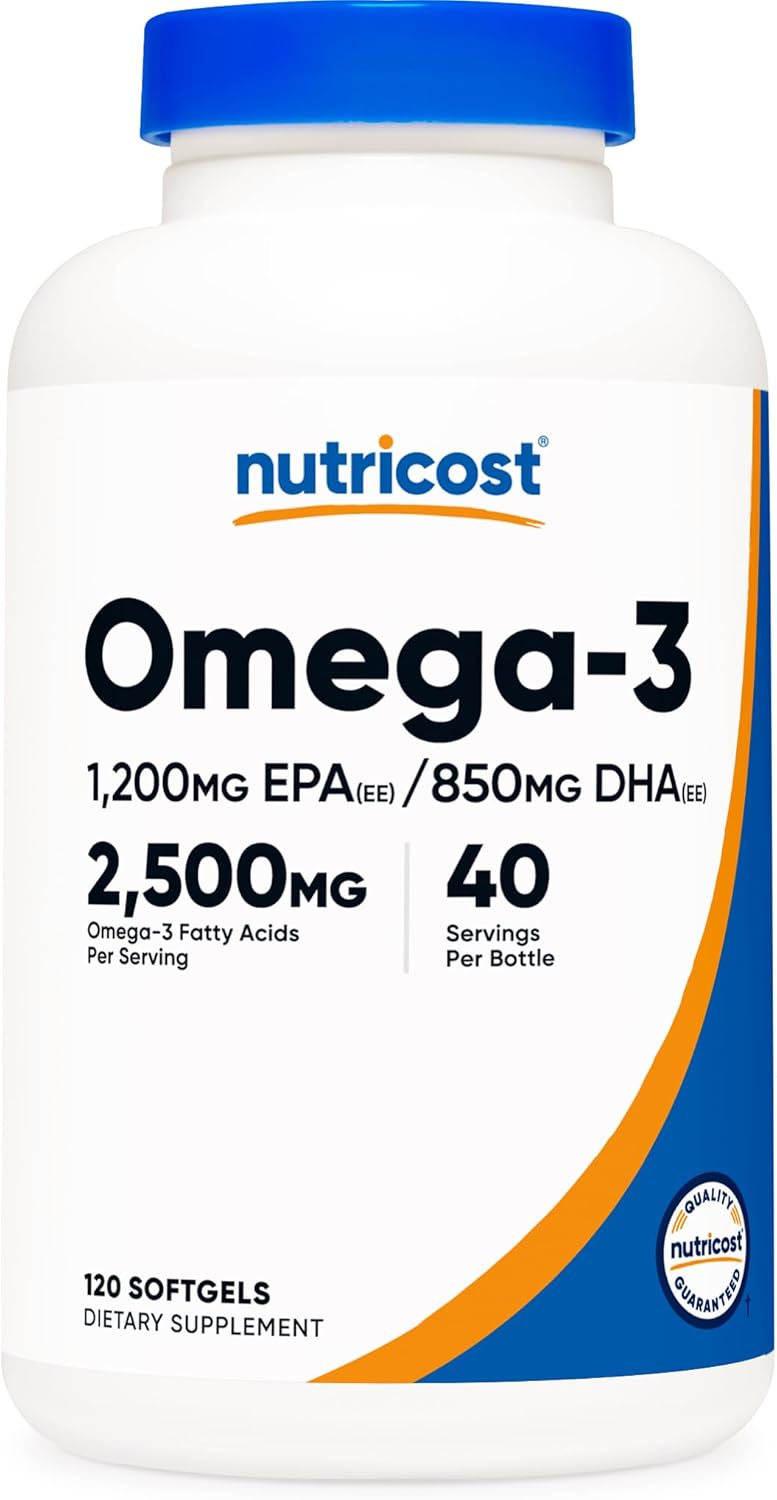 Nutricost Omega 3 Fish Oil - 2500MG, 120 Softgels (40 Serv)