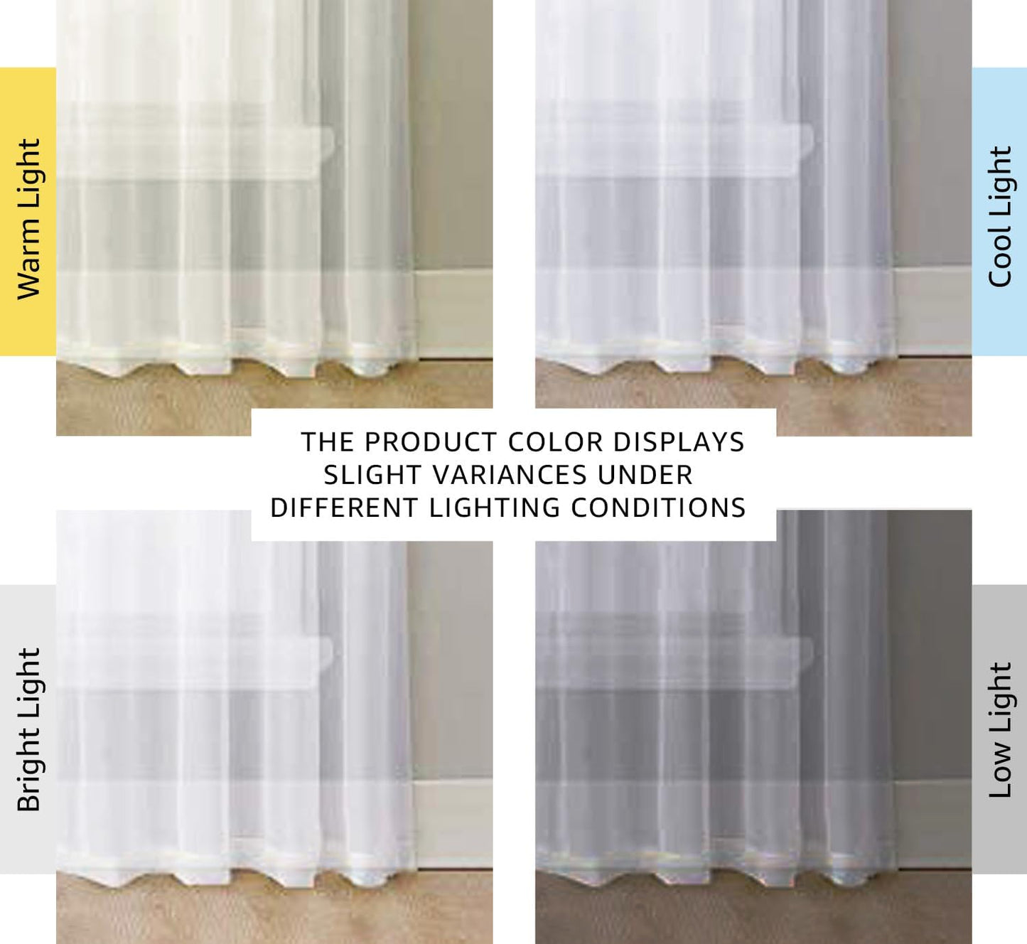 NICETOWN White Sheer Curtains 84 inches Long
