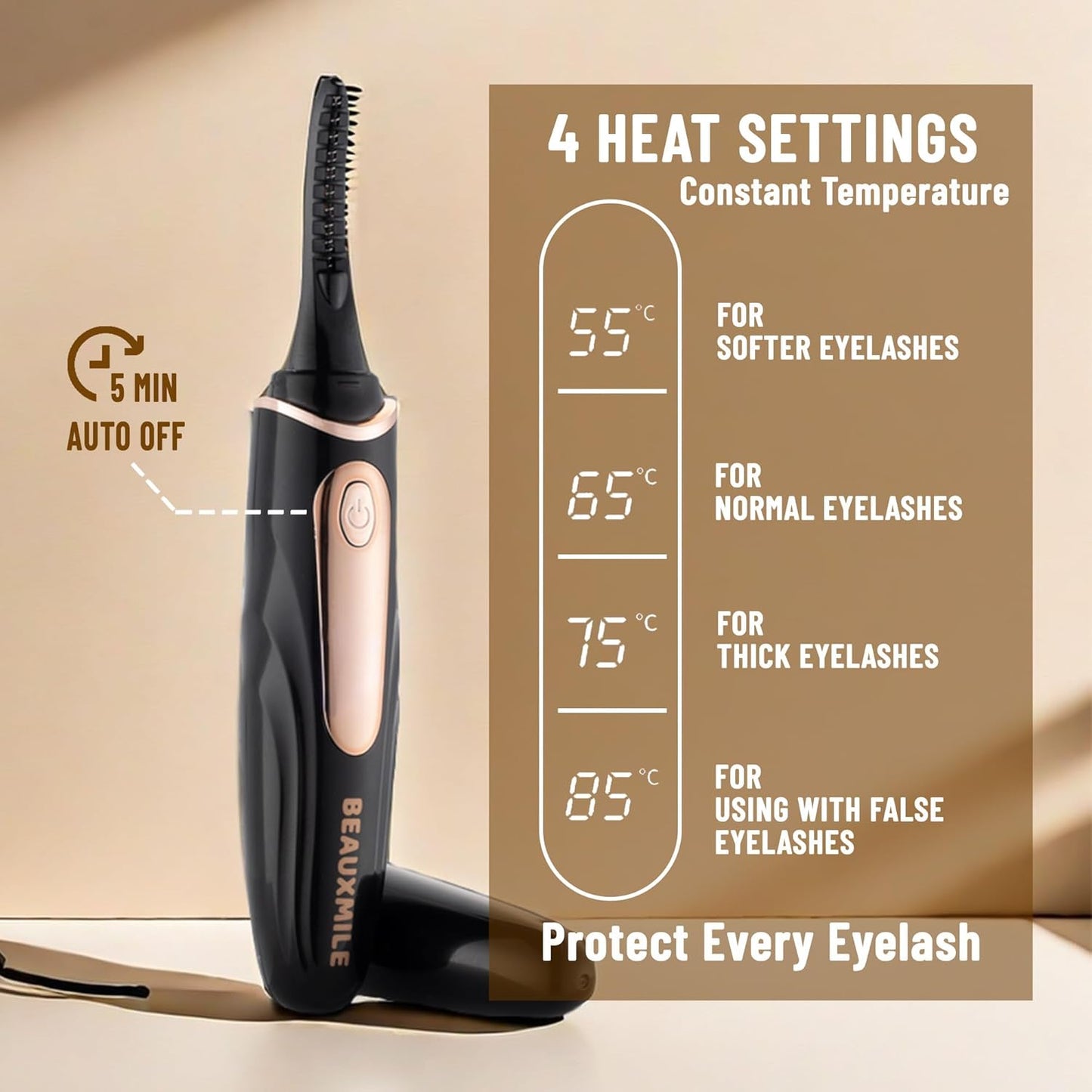 BEAUXMILE Heated Eyelash - Electric Lash Curler