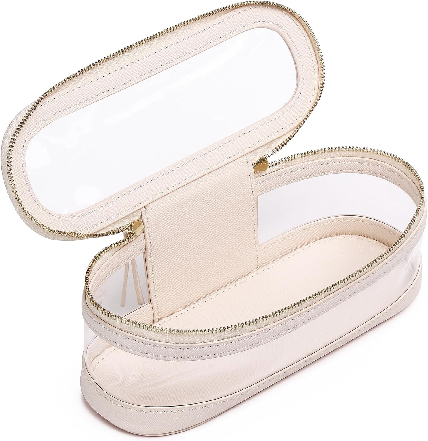 Pinkmik Makeup Brush Case Clear Travel Cosmetic & Toiletry Bag