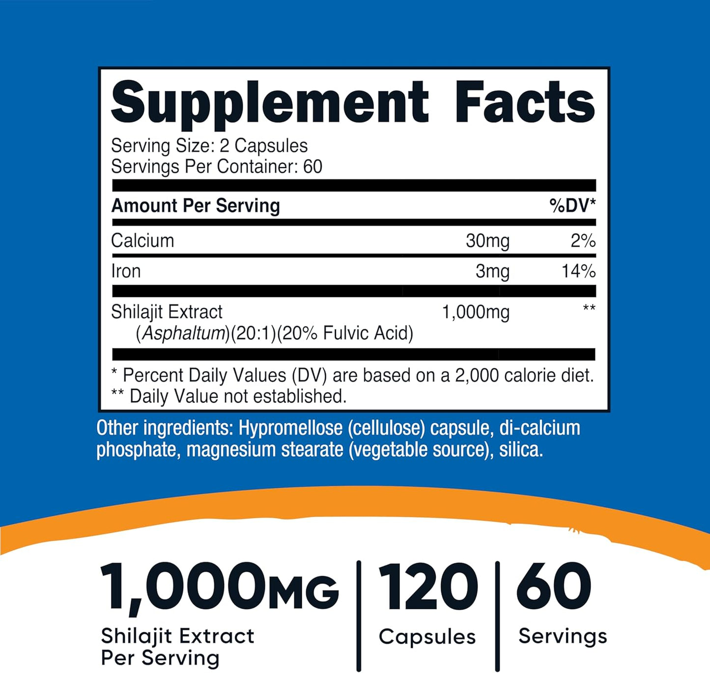Nutricost Shilajit Capsules (1,000 mg Per Serving) (120 Capsules)