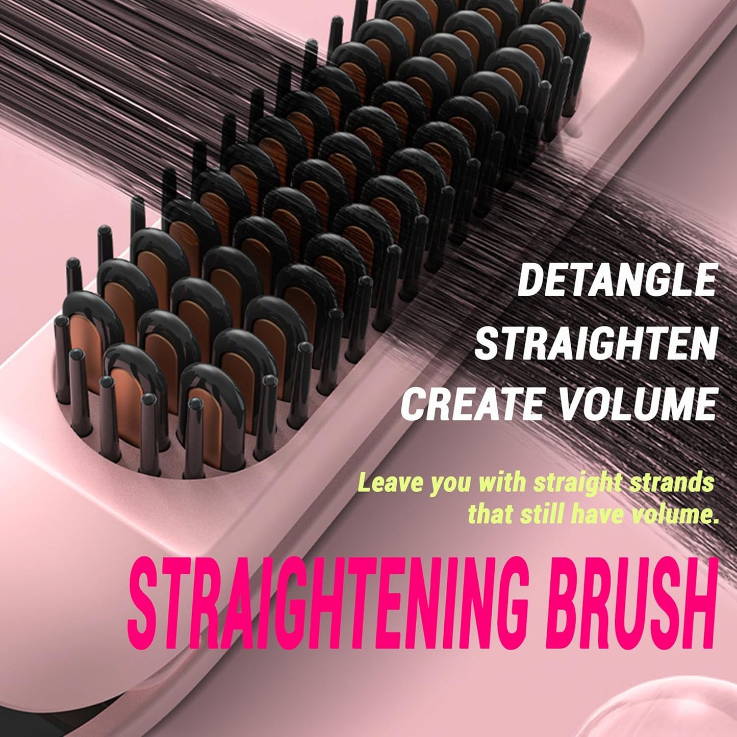 BEAUXMILE Flat Iron with Straightening Comb, 2-in-1 Hair Straightener Brush