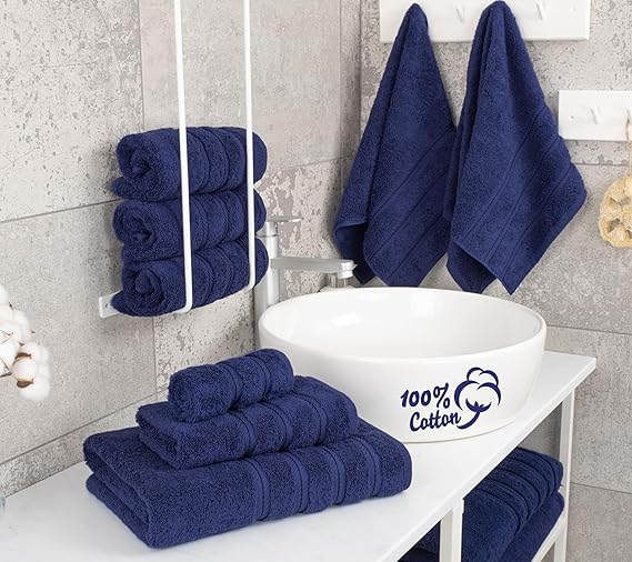 American Soft Linen Luxury 6 Piece Towel Set, 2 Bath Towels 2 Hand Towels 2 Washcloths