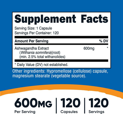 Nutricost Ashwagandha Herbal Supplement 600mg