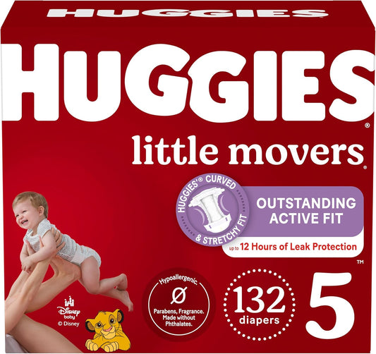 Huggies Size 5 Diapers, Little Movers Baby Diapers, Size 5 (27+ lbs)
